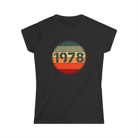 Vintage 1978 Birthday Shirts for Women Funny 1978 Birthday Women Tops