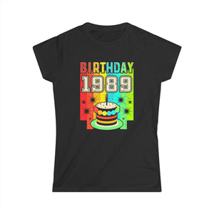 Vintage 1989 T Shirts for Women Retro Funny 1989 Birthday Women Tops