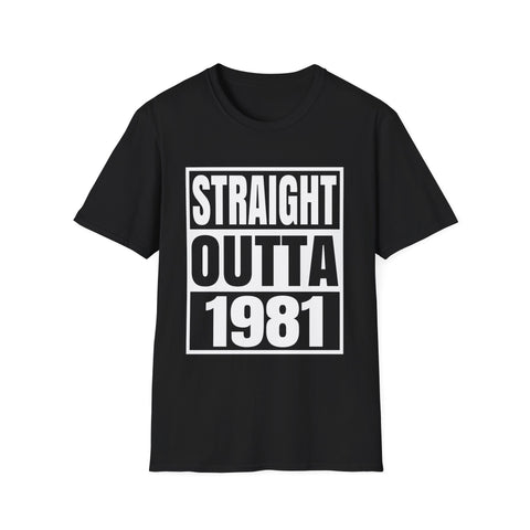 Vintage 1981 T Shirts for Men Retro Funny 1981 Birthday Shirts for Men