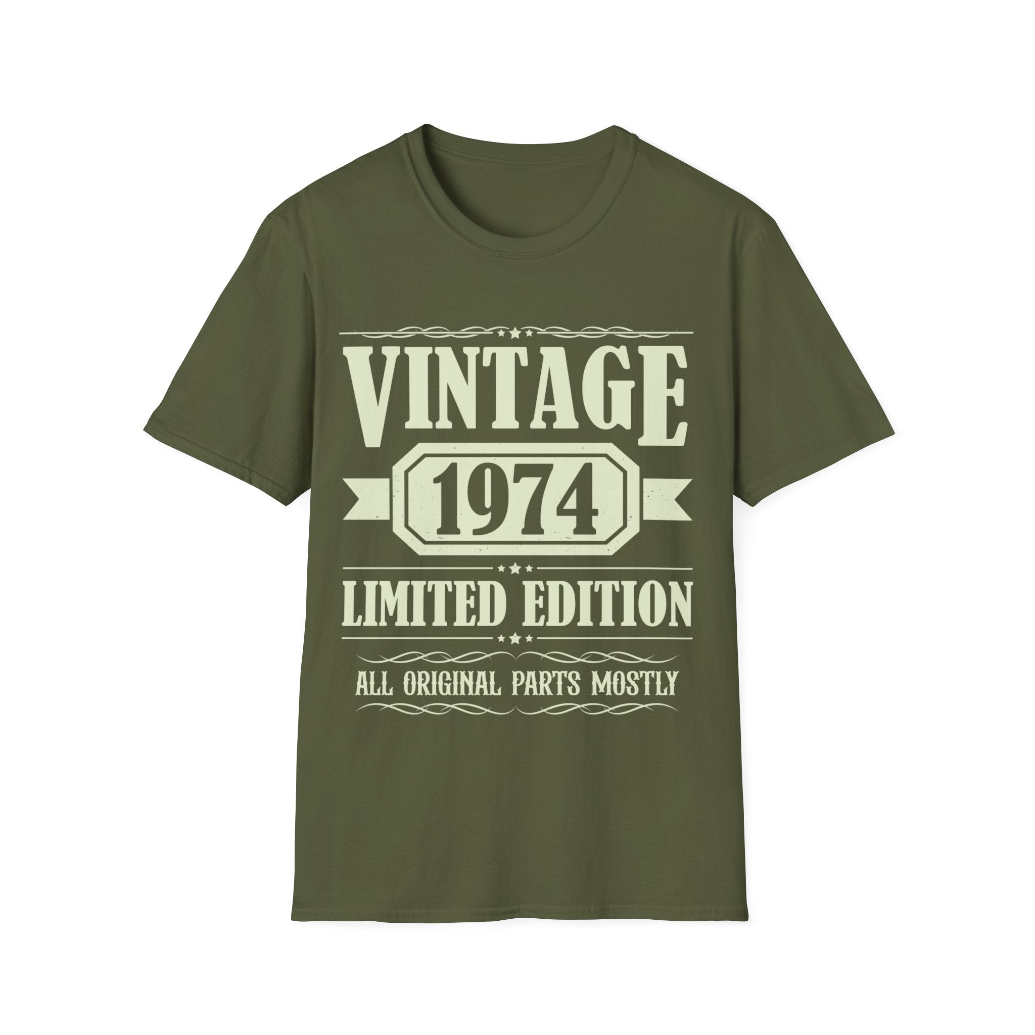 Vintage 1974 TShirt Men Limited Edition BDay 1974 Birthday Mens T Shirt