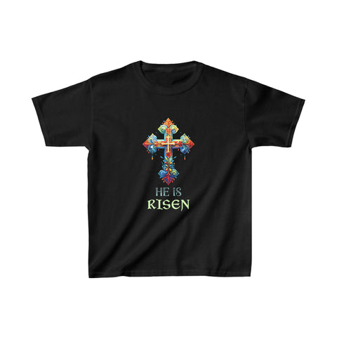 Easter Christian He Is Risen Resurrection Orthodox Easter Shirts for Girls