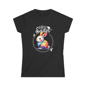 Cute Easter Outfits for Women Easter Tshirt Rabbit Easter Womens T Shirts