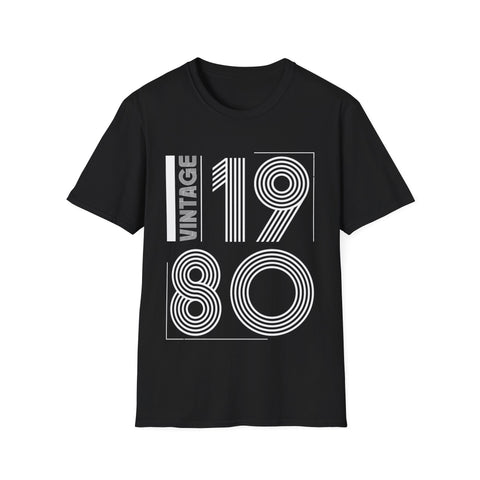 Vintage 1980 T Shirts for Men Retro Funny 1980 Birthday Mens Shirt