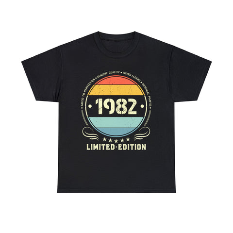 Vintage 1982 Limited Edition 1982 Birthday Shirts for Men Big and Tall Tshirts Shirts for Men