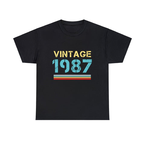 Vintage 1987 T Shirts for Men Retro Funny 1987 Birthday Big and Tall Tshirts Shirts for Men