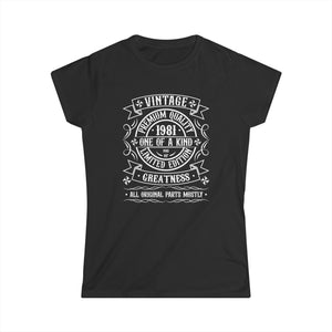 Vintage 1981 T Shirts for Women Retro Funny 1981 Birthday Womens T Shirts