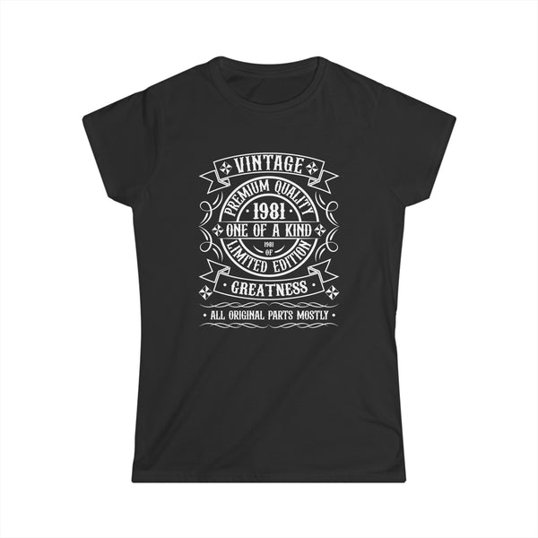 Vintage 1981 T Shirts for Women Retro Funny 1981 Birthday Womens T Shirts