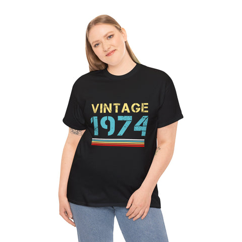 Vintage 1974 T Shirts for Women Retro Funny 1974 Birthday Womens Shirt Plus Size