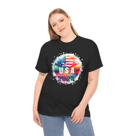 USA 2024 United States American Sport 2024 Volleyball Plus Size Shirts for Women