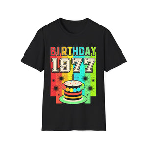 Vintage 1977 T Shirts for Men Retro Funny 1977 Birthday Mens Shirt