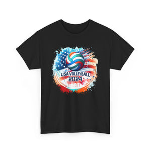 USA 2024 Summer Games Volleyball America Sports 2024 USA Mens T Shirts Plus Size Big and Tall