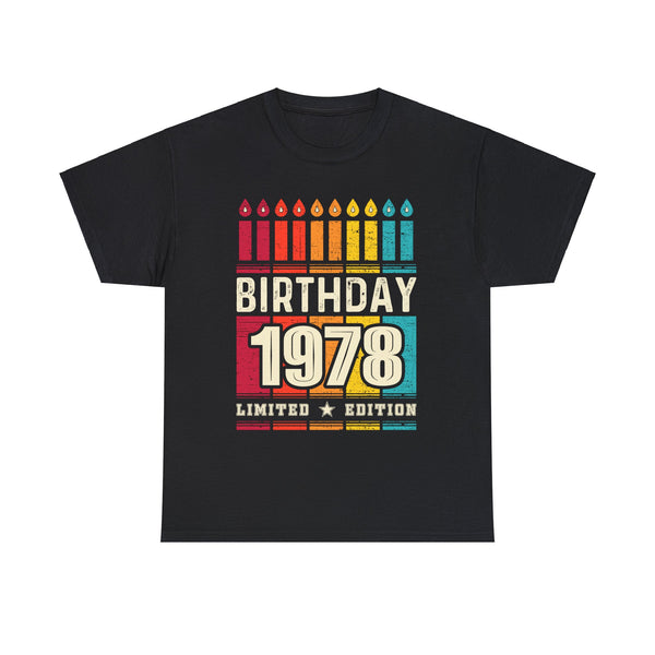 Vintage 1978 TShirt Men Limited Edition BDay 1978 Birthday Men Shirts Big and Tall Plus Size