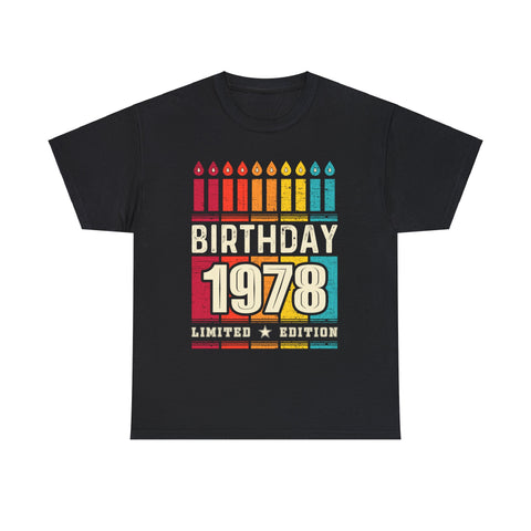 Vintage 1978 TShirt Men Limited Edition BDay 1978 Birthday Men Shirts Big and Tall Plus Size