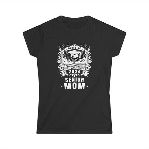 Senior Mom 24 Class of 2024 Back to School Graduation 2024 Women Shirts