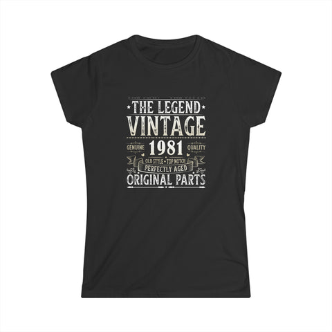 Vintage 1981 T Shirts for Women Retro Funny 1981 Birthday Womens T Shirts