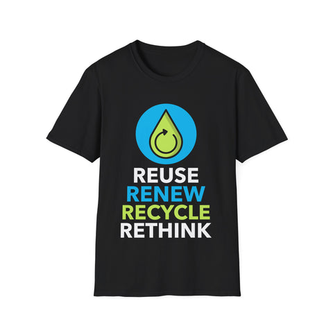Environmental Earth Day Gift Environment Reduce Reuse Environmental Mens T Shirts