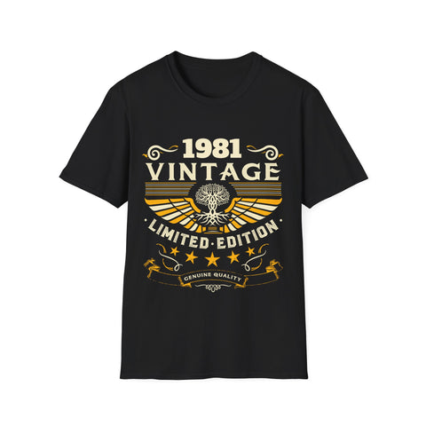 Vintage 1981 T Shirts for Men Retro Funny 1981 Birthday Mens T Shirts