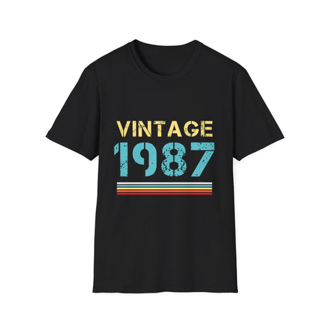 Vintage 1987 T Shirts for Men Retro Funny 1987 Birthday Mens T Shirt