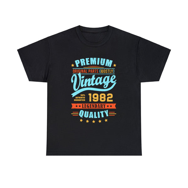 Vintage 1982 TShirt Men Limited Edition BDay 1982 Birthday Big and Tall Shirts for Men Plus Size