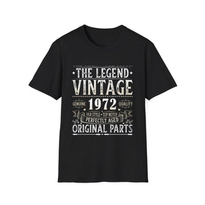 Vintage 1972 T Shirts for Men Retro Funny 1972 Birthday Mens T Shirts