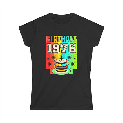 Vintage 1976 T Shirts for Women Retro Funny 1976 Birthday Womens Shirt