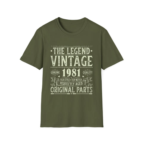 Vintage 1981 T Shirts for Men Retro Funny 1981 Birthday Mens T Shirts