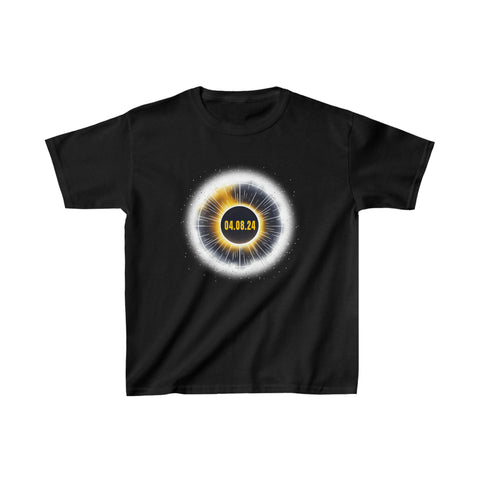 Space Shirt Astronaut Watching Solar Eclipse April 08, 2024 Boys T Shirts