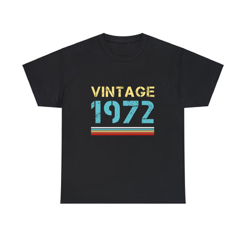 Vintage 1972 T Shirts for Men Retro Funny 1972 Birthday Shirts for Men Plus Size Big and Tall