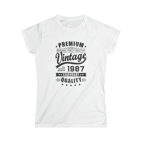 Vintage 1987 T Shirts for Women Retro Funny 1987 Birthday Womens Shirts