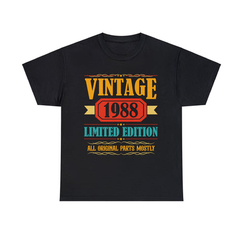 Vintage 1988 T Shirts for Men Retro Funny 1988 Birthday Mens T Shirts Plus Size Big and Tall