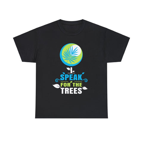 I Speak For Trees Earth Day Save Earth Inspiration Hippie Big and Tall Shirts for Men Plus Size