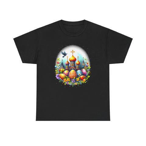 Christ is Risen Greek Russian Eastern Orthodox Pascha Easter Mens T Shirts Plus Size Big and Tall