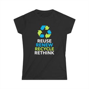 Happy Earth Day Recycling Symbol Reuse Renew Rethink Recycle Women Tops