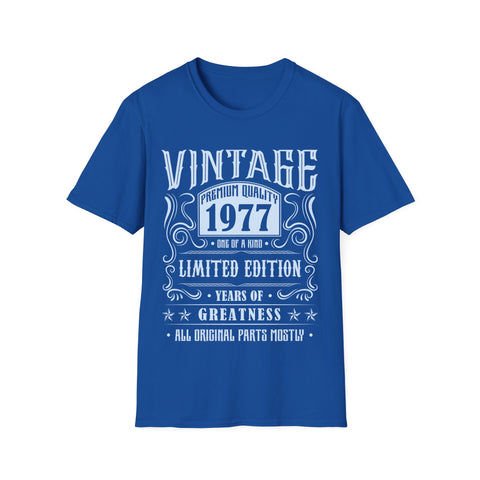 Vintage 1977 T Shirts for Men Retro Funny 1977 Birthday Mens Tshirts