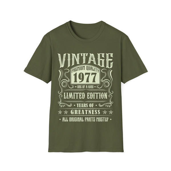 Vintage 1977 T Shirts for Men Retro Funny 1977 Birthday Mens T Shirts