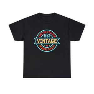 Vintage 1984 T Shirts for Men Retro Funny 1984 Birthday Mens T Shirts Plus Size Big and Tall