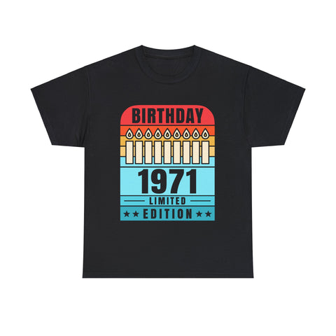 Vintage 1971 TShirt Men Limited Edition BDay 1971 Birthday Big and Tall Shirts for Men Plus Size