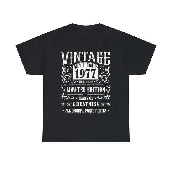 Vintage 1977 T Shirts for Men Retro Funny 1977 Birthday Mens Tshirts for Men Big and Tall