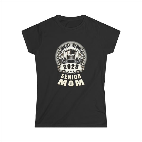 Senior Mom 28 Class of 2028 Back to School Graduation 2028 Womens Shirts