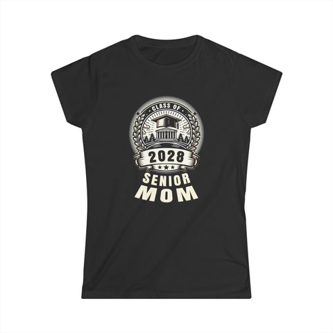 Senior Mom 28 Class of 2028 Back to School Graduation 2028 Womens Shirts