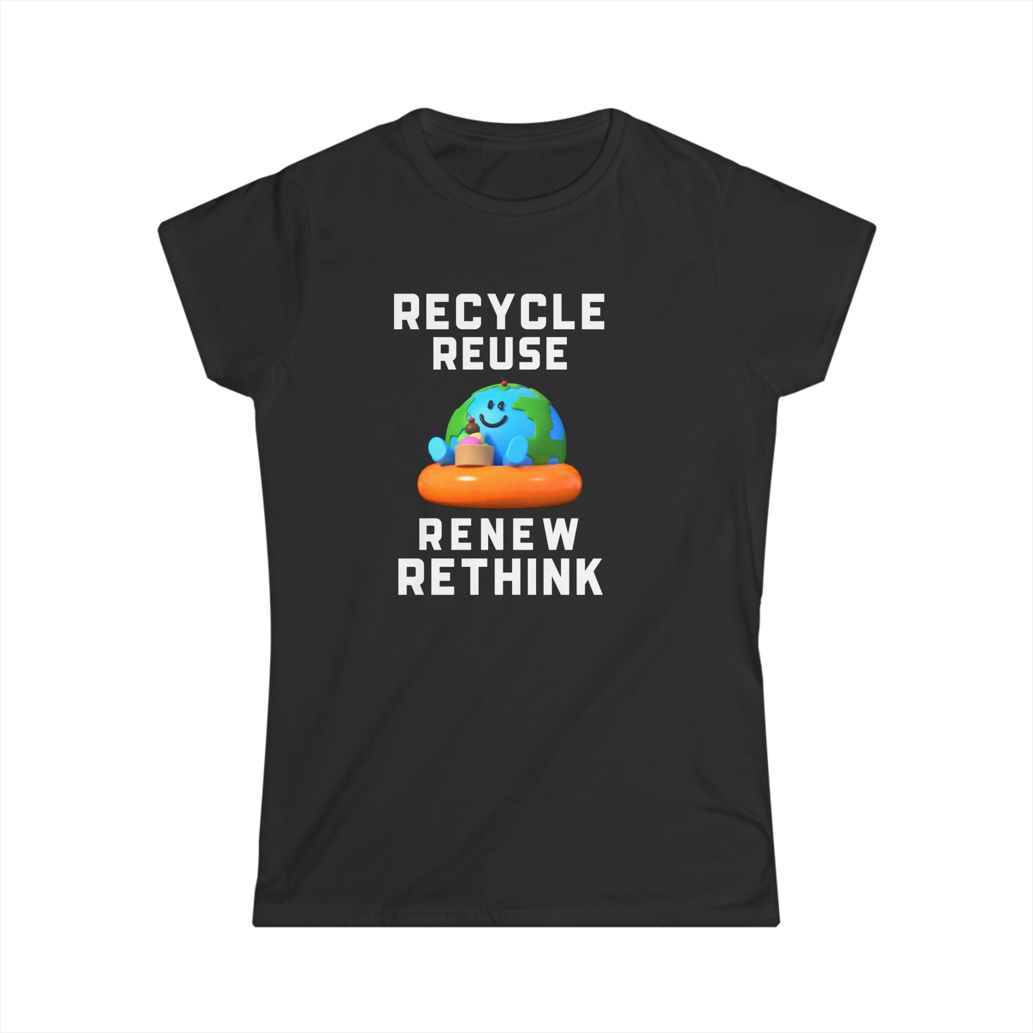 Earth Day Recycling Symbol Reuse Renew Rethink Recycle Womens Shirts