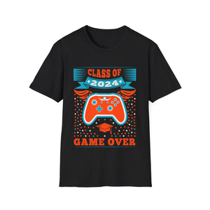 Game Over Class Of 2024 Shirt Students Funny 2024 Graduation Mens Tshirts