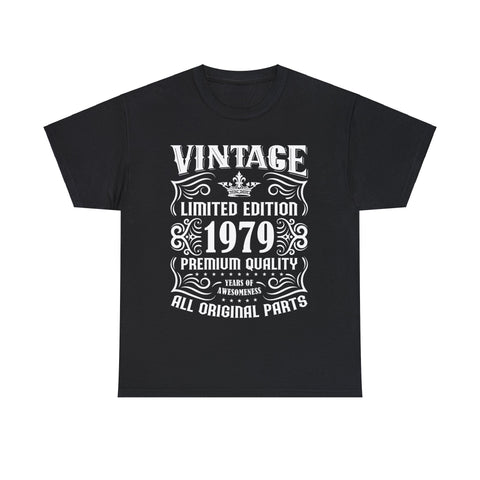 Vintage 1979 TShirt Men Limited Edition BDay 1979 Birthday Big and Tall Shirts for Men Plus Size