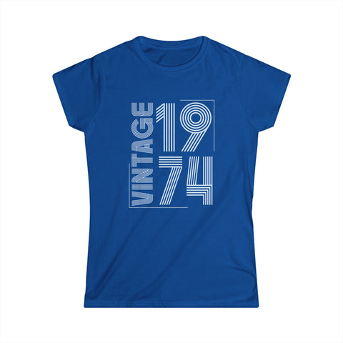 Vintage 1974 T Shirts for Women Retro Funny 1974 Birthday Shirts for Women