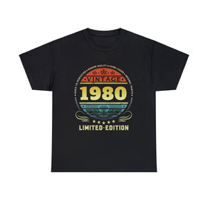 Vintage 1980 Limited Edition 1980 Birthday Shirts for Men Big and Tall Shirts for Men Plus Size