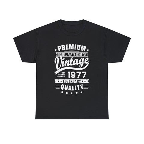Vintage 1977 T Shirts for Men Retro Funny 1977 Birthday Big and Tall Shirts for Men Plus Size