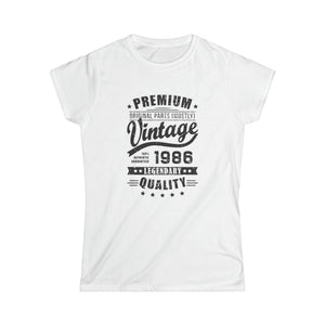 Vintage 1986 T Shirts for Women Retro Funny 1986 Birthday Shirts for Women