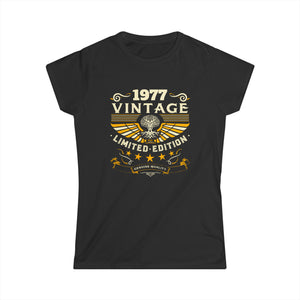 Vintage 1977 T Shirts for Women Retro Funny 1977 Birthday Women Shirts