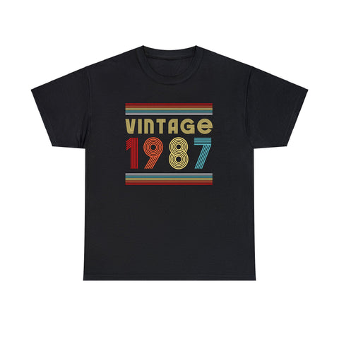 Vintage 1987 TShirt Men Limited Edition BDay 1987 Birthday Big and Tall Shirts for Men Plus Size