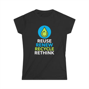 Environmental Earth Day Gift Environment Reduce Reuse Environmental Womens T Shirts